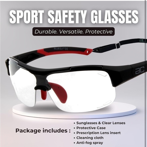 Brand New Sports Safety Glasses Goggles Interchangeable Suns Lens Pickleball - Picture 2 of 16